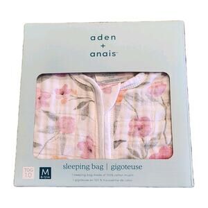 NEW in BOX aden & anis Baby sleeping bag Sack Med 6-12 Months Floral Muslin Gift